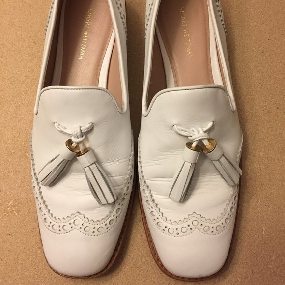 Stuart Weitzman White tasseled loafers - Picture 3 of 5